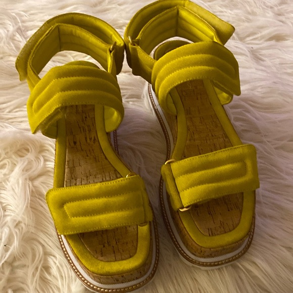 TORY BURCH puffy sport Sensory suede platform Yuzu wedges - Picture 4 of 15